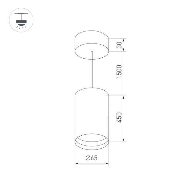 Корпус подвесного светильника Arlight SP-Polo-Hang-Long450-R65 024443(1) в Санкт-Петербурге