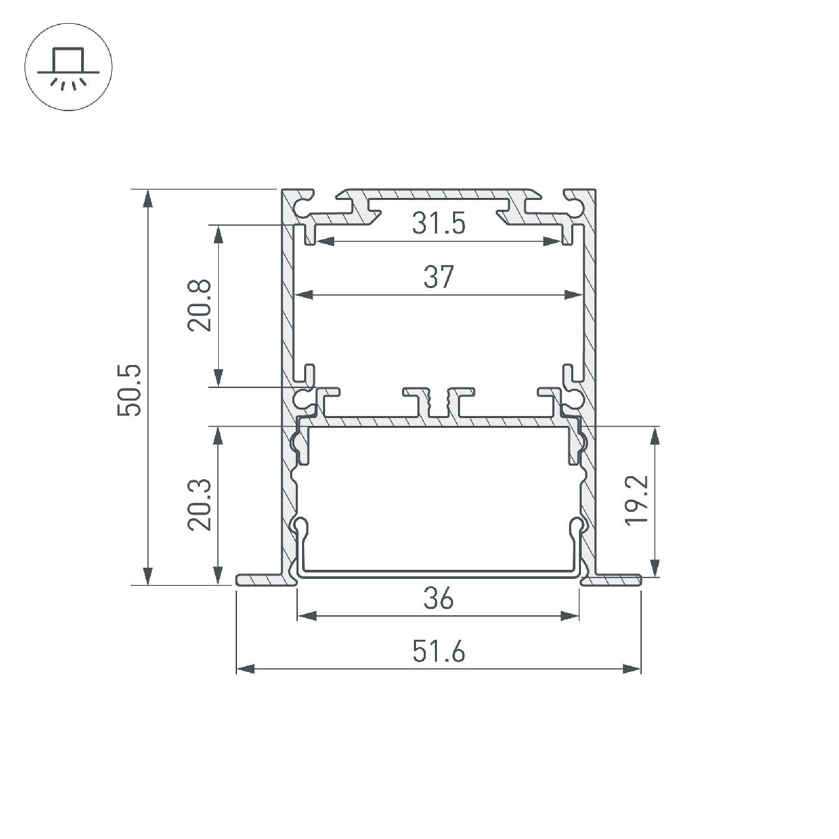 Алюминиевый профиль Arlight SL-LINIA52-3L-F-2000 ANOD BLACK 044685 в Санкт-Петербурге