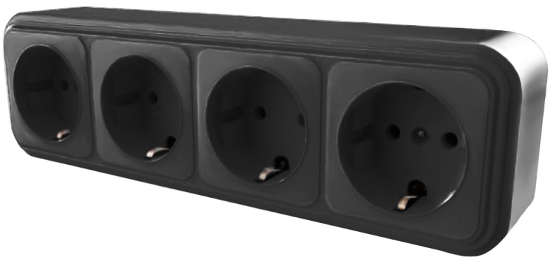 Розетка 4-местная Stekker PST16-60-20 (RA 16-466-Б) 39704 в Санкт-Петербурге