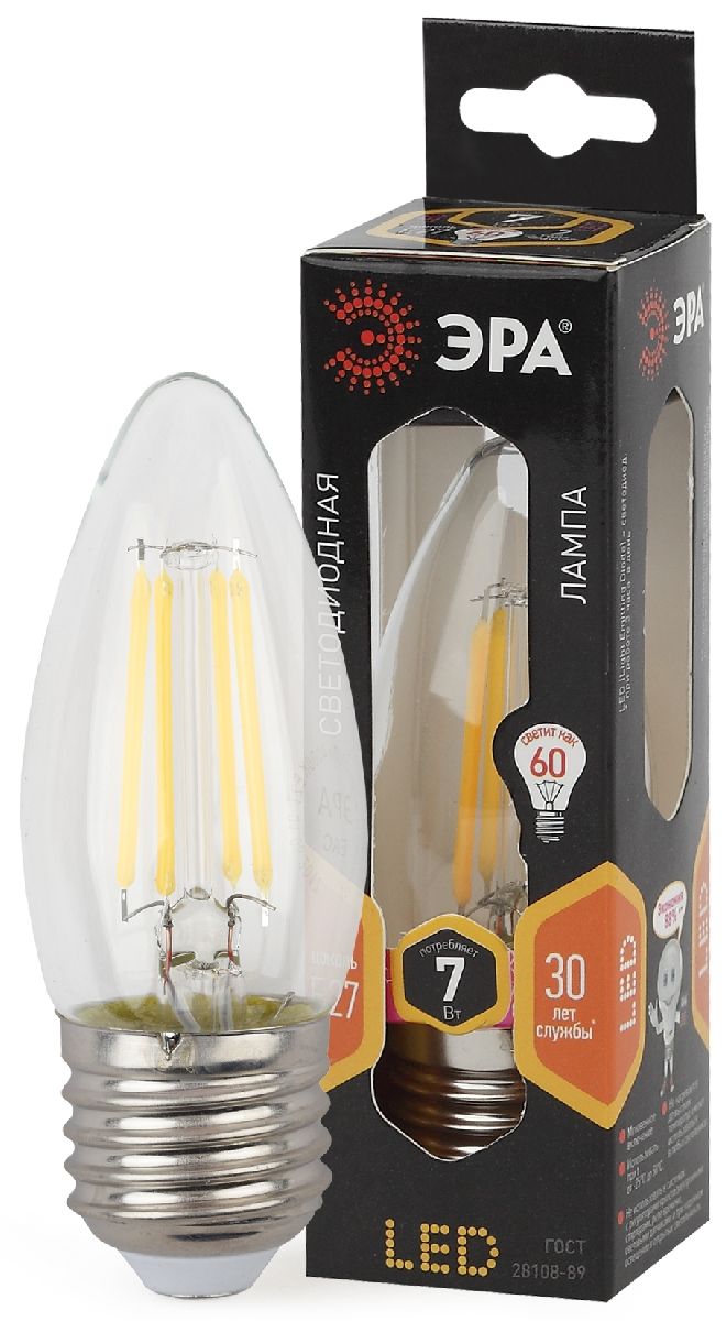 Лампа светодиодная Эра E27 7W 2700K F-LED B35-7W-827-E27 Б0027950 в #REGION_NAME_DECLINE_PP#