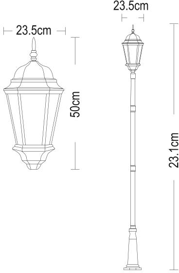 Садово-парковый светильник Arte Lamp Genova A1207PA-1BN в Санкт-Петербурге