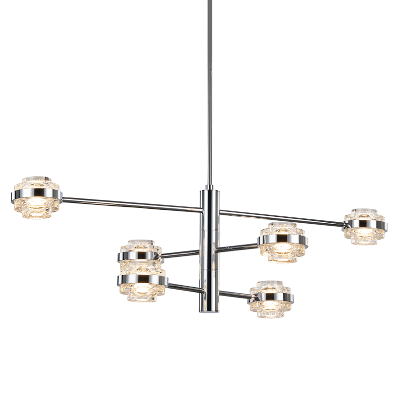 Люстра на штанге Delight Collection MD22030002 MX22030002-6A chrome/clear в Санкт-Петербурге