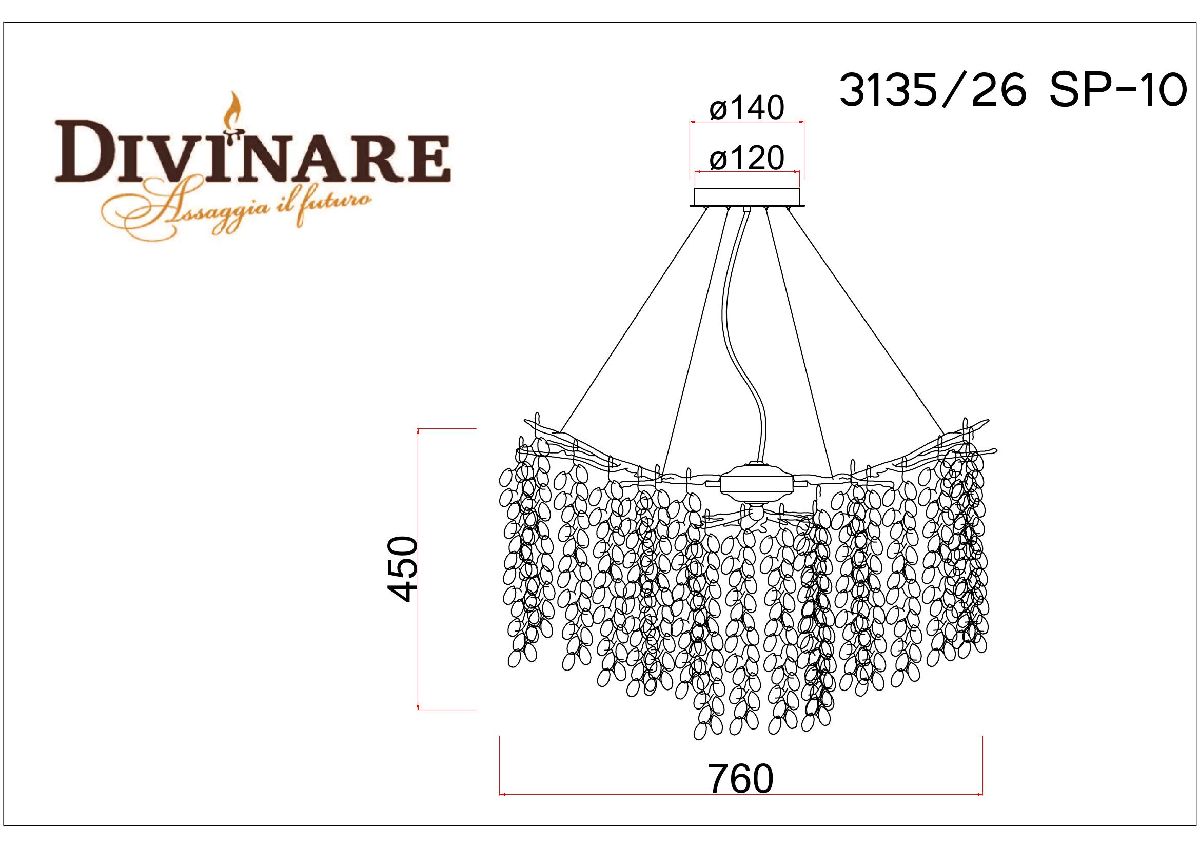 Подвесная люстра Divinare Salice 3135/26 SP-10 в Санкт-Петербурге