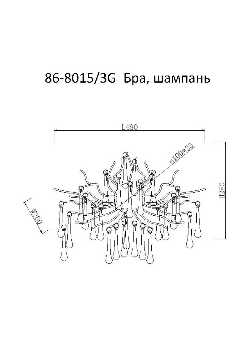 Настенный светильник Garda Decor 86-8015/3G в Санкт-Петербурге