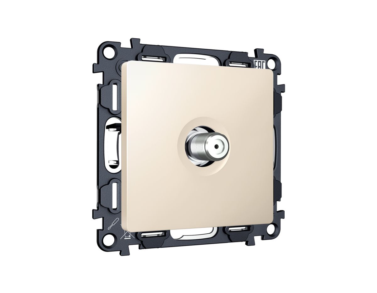 Комплект механизма TV розетки SAT 5-2400MHz 3.5dB Alfa Бежевый матовый Quant Ambrella Volt MA333050 (AP3330, VM215) в #REGION_NAME_DECLINE_PP#