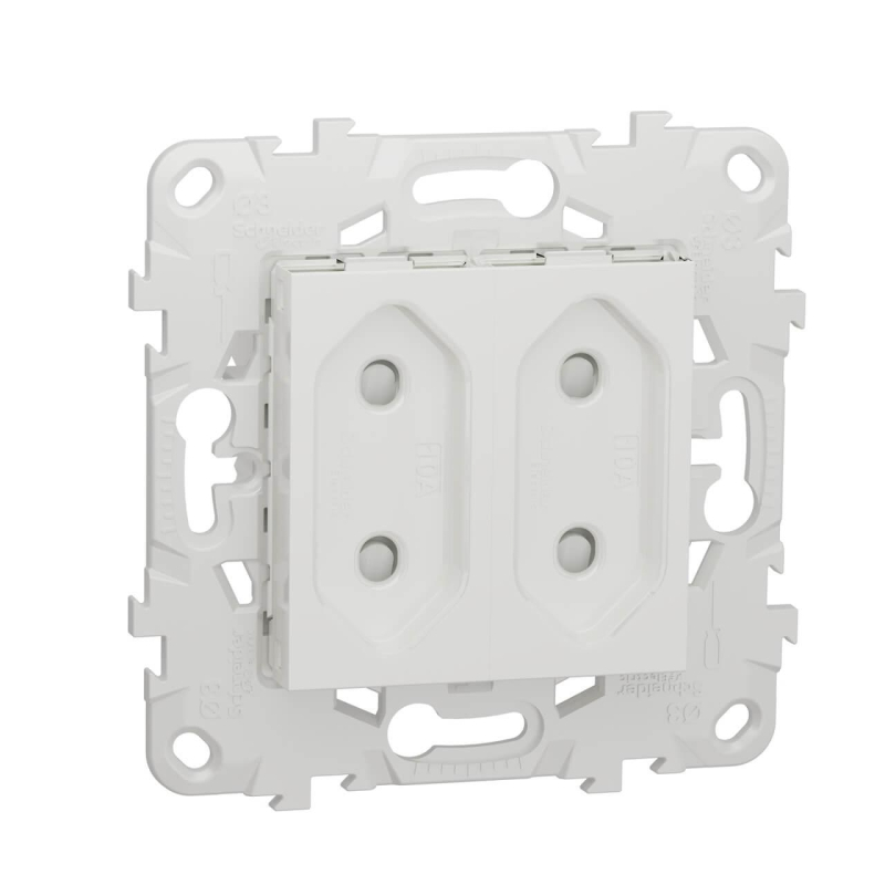 Розетка двойная Schneider Electric Unica New б/з со шторками NU503118 в Санкт-Петербурге
