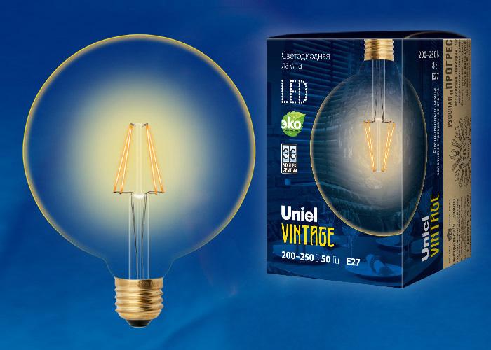 Лампа светодиодная филаментная (UL-00002355) Uniel E27 6W 2250K прозрачная LED-A60-6W/GOLDEN/E27 GLV21GO в #REGION_NAME_DECLINE_PP#