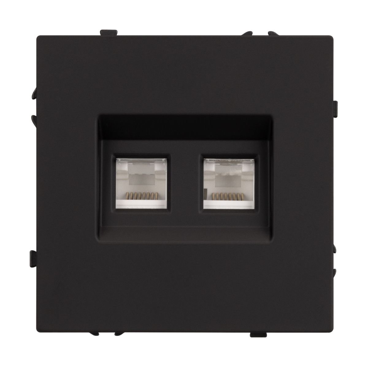 Розетка компьютерная двойная софт-тач черный оникс Arlight SCT-MPC2-SFPL-BK (2хRJ-45, CAT6) 054313(1) в Санкт-Петербурге