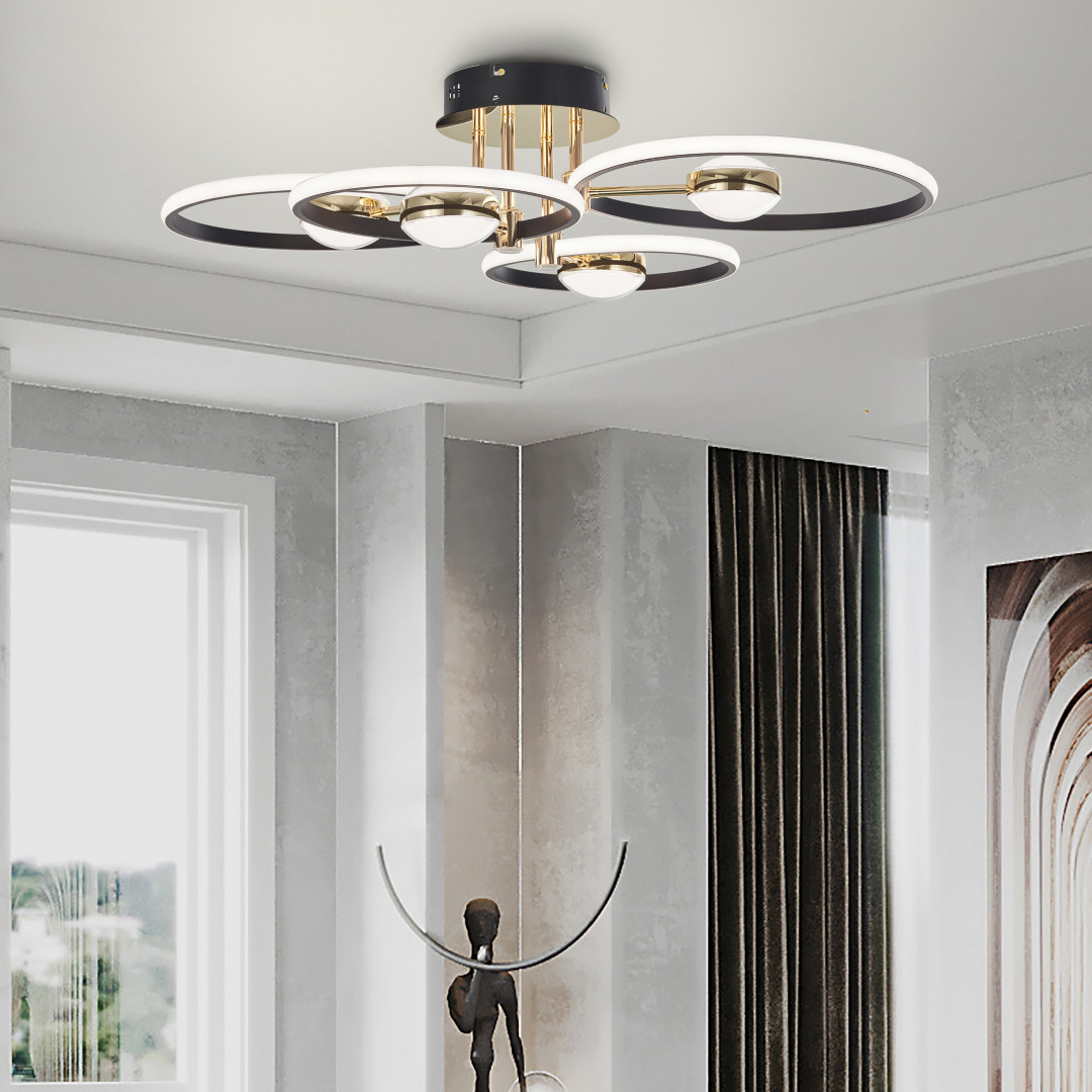 Потолочный светильник Arte Milano Ferrara 276140/4+4 BK/GD в #REGION_NAME_DECLINE_PP#