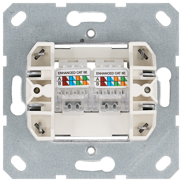 Интернет-розетка RJ45 двойная с накладкой, цвет Тауп Jasmart G6106T в Санкт-Петербурге