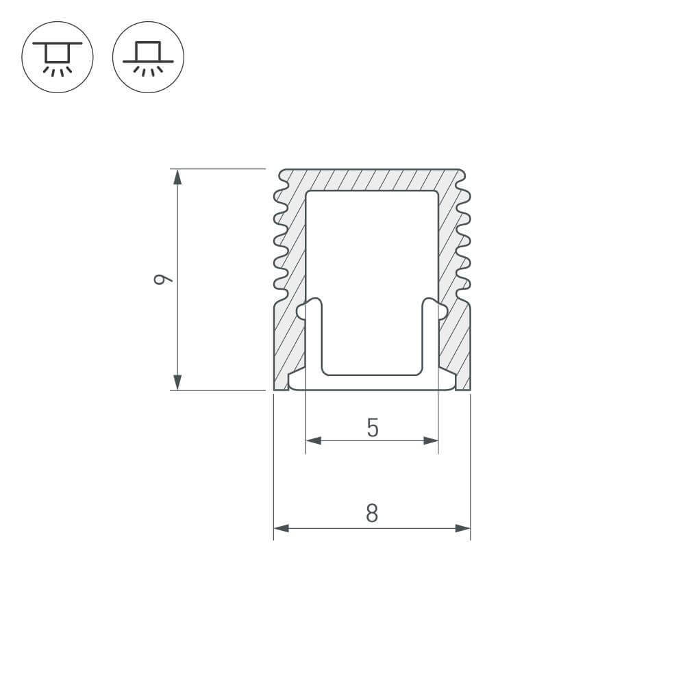 Профиль Arlight SL-MINI-8-2000 ANOD 019322 УЦ в Санкт-Петербурге