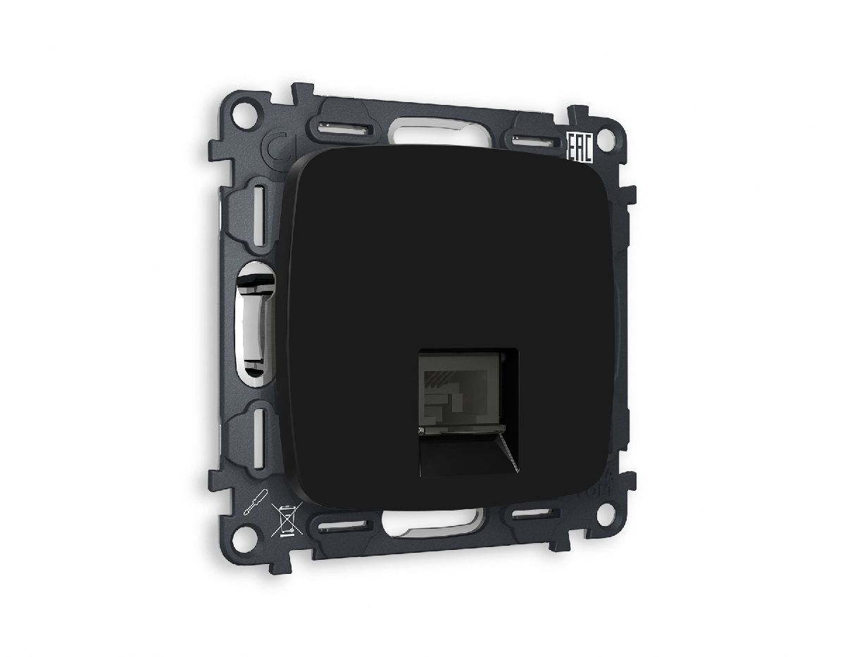 Комплект механизма телефонной розетки RJ-11(4P4C) со шторкой Ambrella Volt Omega MO812030 в Санкт-Петербурге