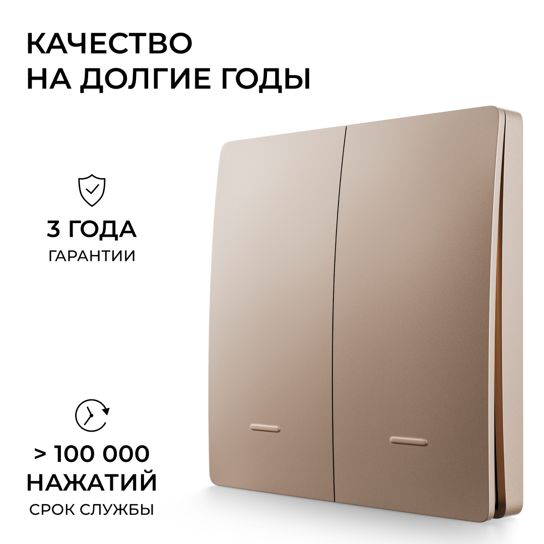Выключатель кинетический 2кл., IP44, 2,4 ГГц, Smart, беж. Apeyron 04-76 в Санкт-Петербурге