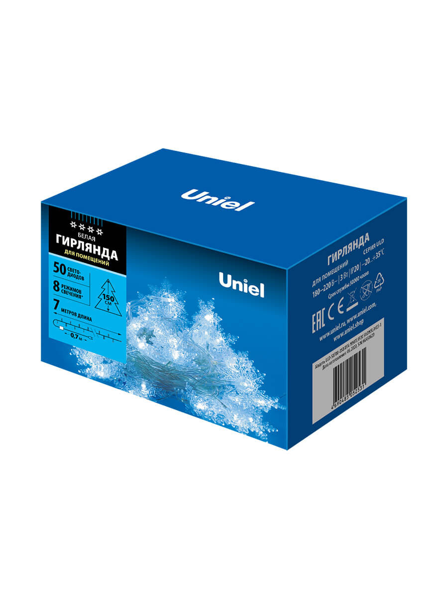 Светодиодная гирлянда (07930) Uniel сакура 220V белый ULD-S0700-050/DTA White IP20 SNOWFLAKES-1 в Санкт-Петербурге