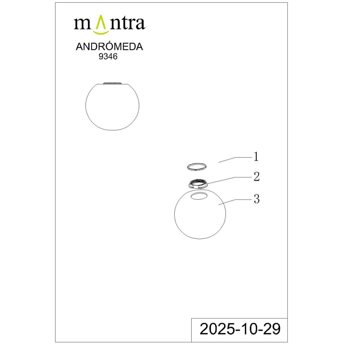 Плафон Mantra Andromeda 9346 в #REGION_NAME_DECLINE_PP#