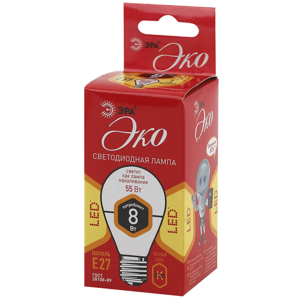 Лампа светодиодная ЭРА E27 8W 2700K матовая ECO LED P45-8W-827-E27 Б0030024 в #REGION_NAME_DECLINE_PP#