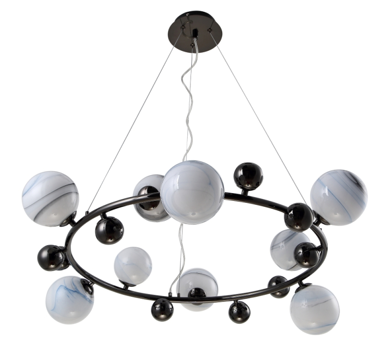 Подвесная люстра Crystal Lux Salvadore SALVADORE SP9H BLACK CHROMIUM в Санкт-Петербурге