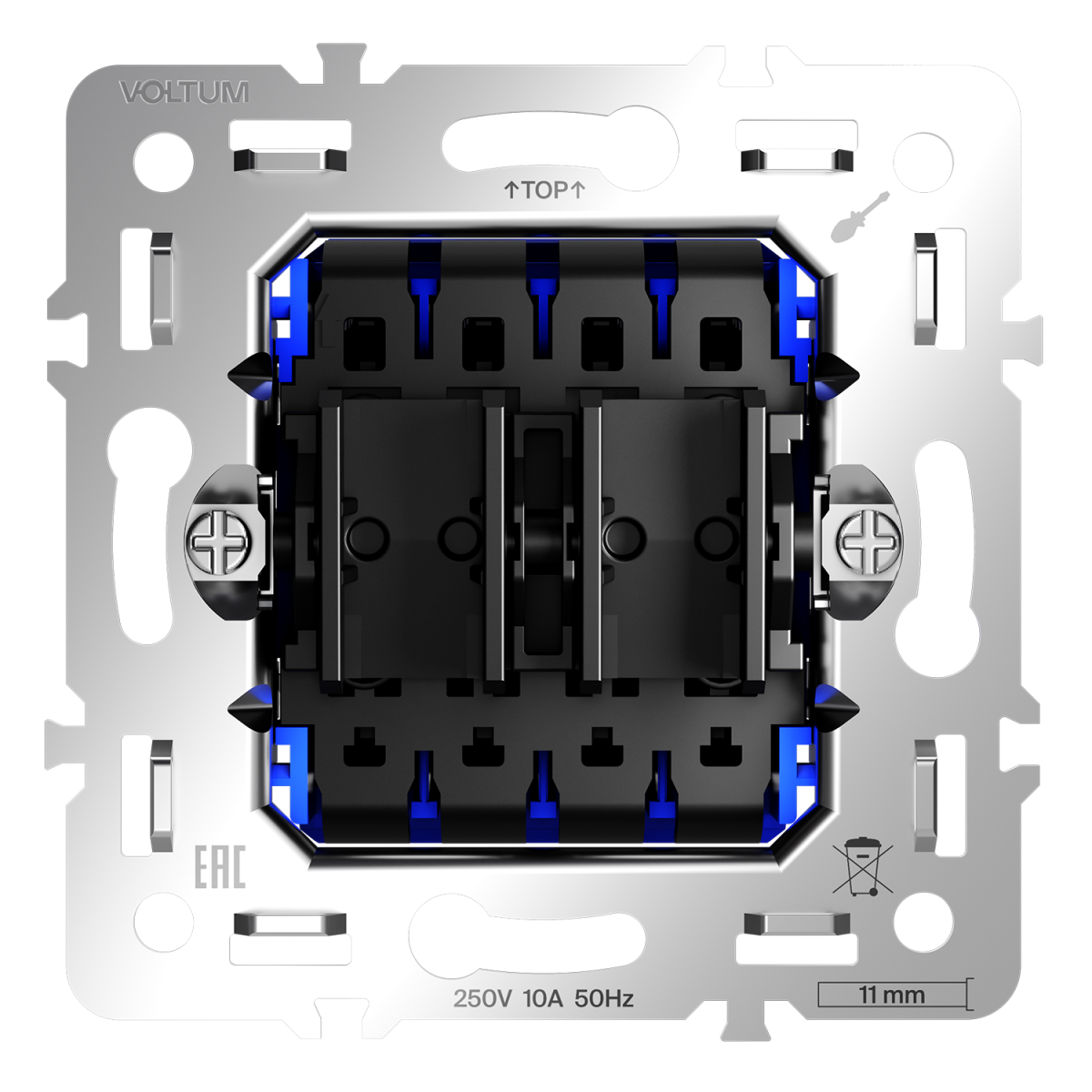 Механизм перекрестного переключателя двухклавишного 10А Voltum S70 VLS0205M в #REGION_NAME_DECLINE_PP#