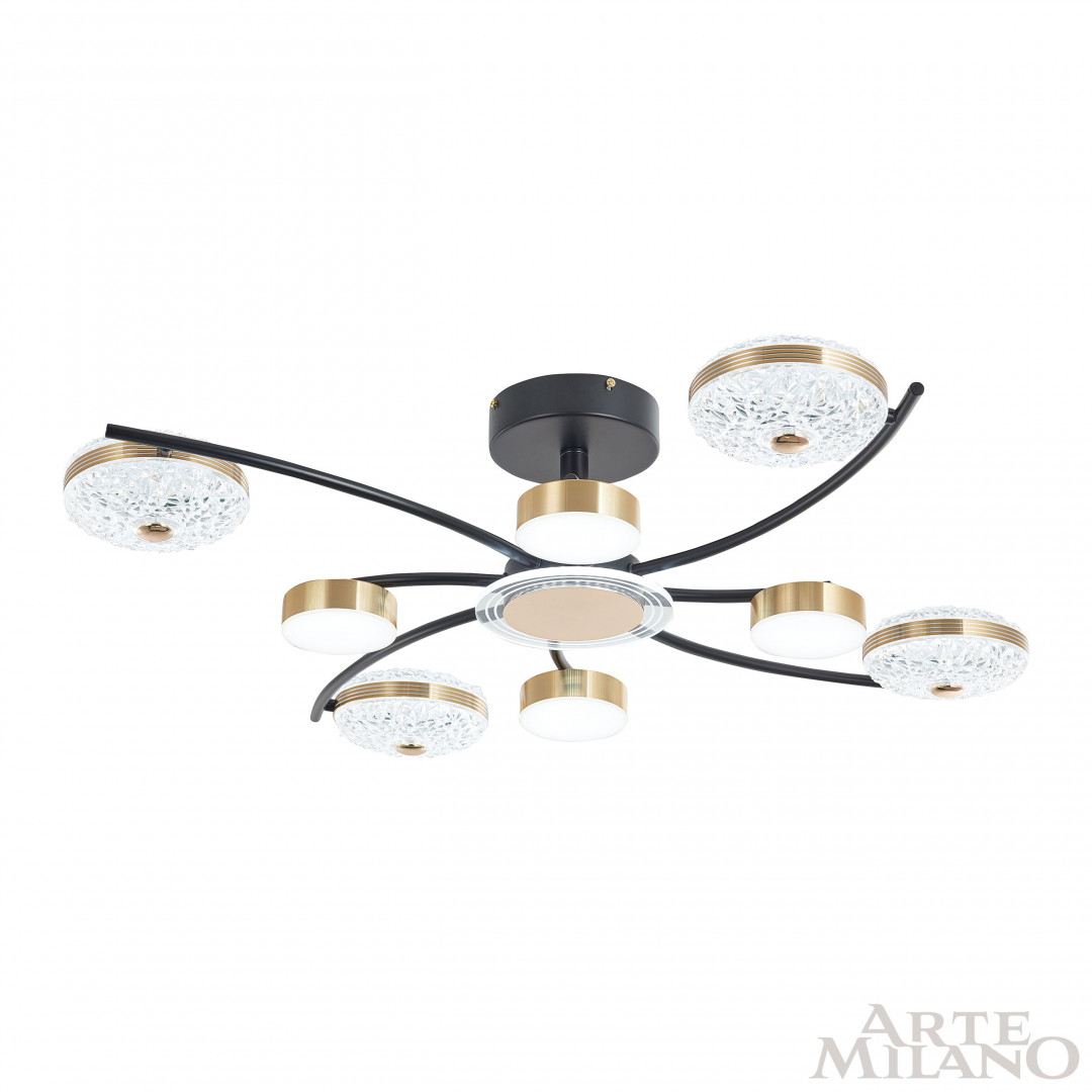Потолочная люстра Arte Milano Ferrara 279169/4+4 BK/GD в #REGION_NAME_DECLINE_PP#