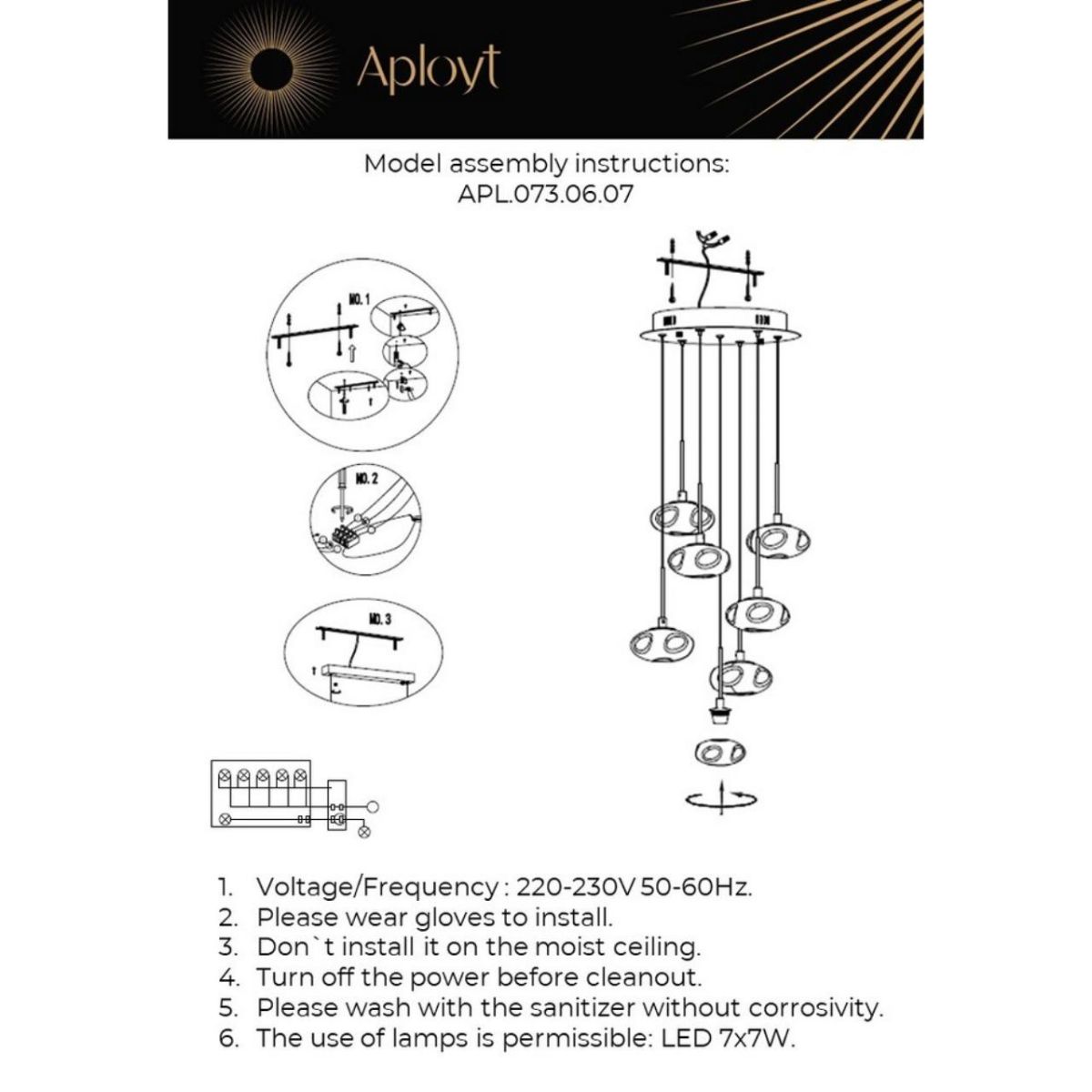 Подвесной светильник Aployt Sacha APL.073.06.07 в Санкт-Петербурге