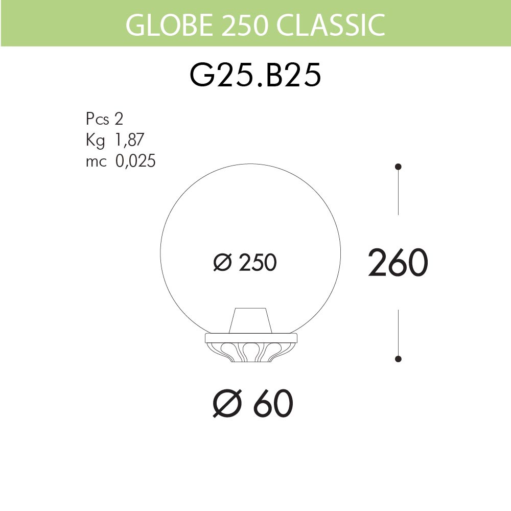 Уличный светильник Fumagalli Globe 250 Classic G25.B25.000.BXE27 в Санкт-Петербурге