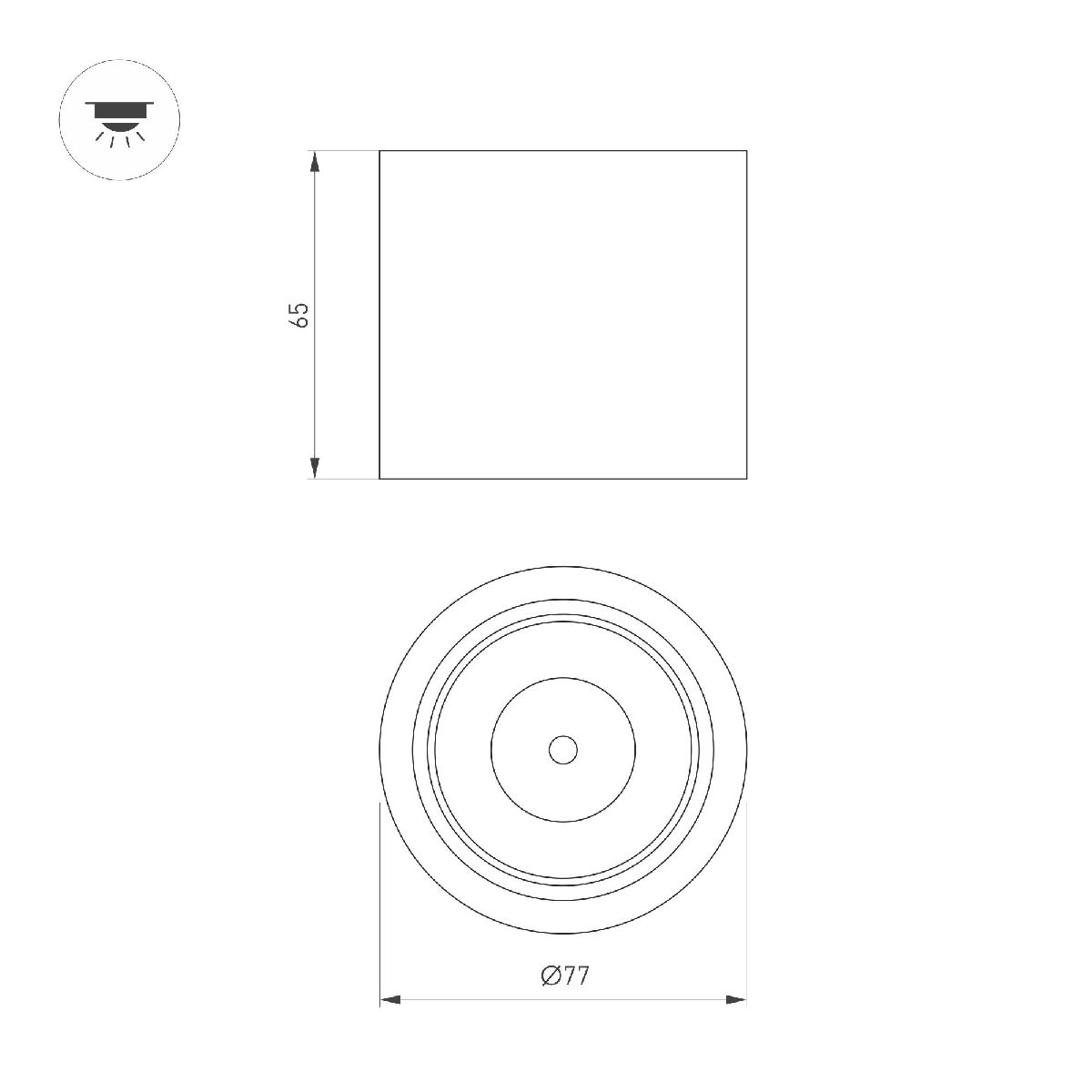 Накладной светильник Arlight SP-DICE-R77-10W Warm3000 (BK, 24 deg, 230V) 046626 в Санкт-Петербурге