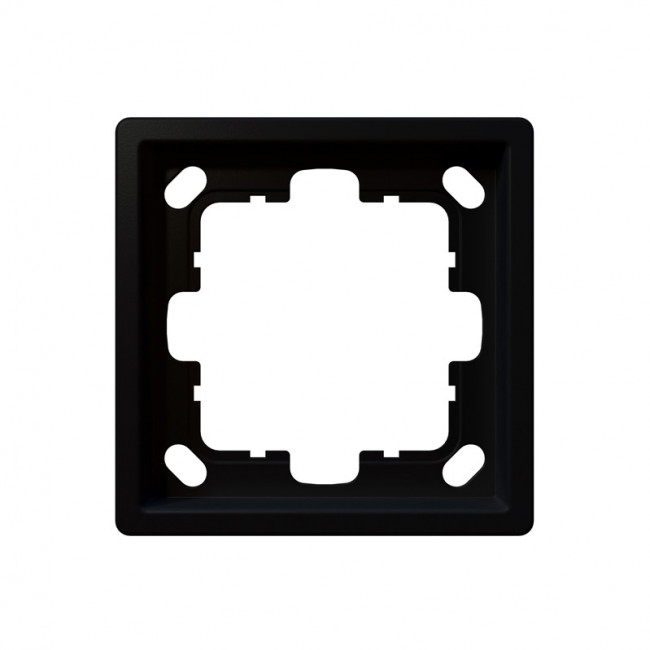 Рамка серия FD 1-постовая, цвет Черный матовый (soft touch) Jasmart FD1001PBM в Санкт-Петербурге
