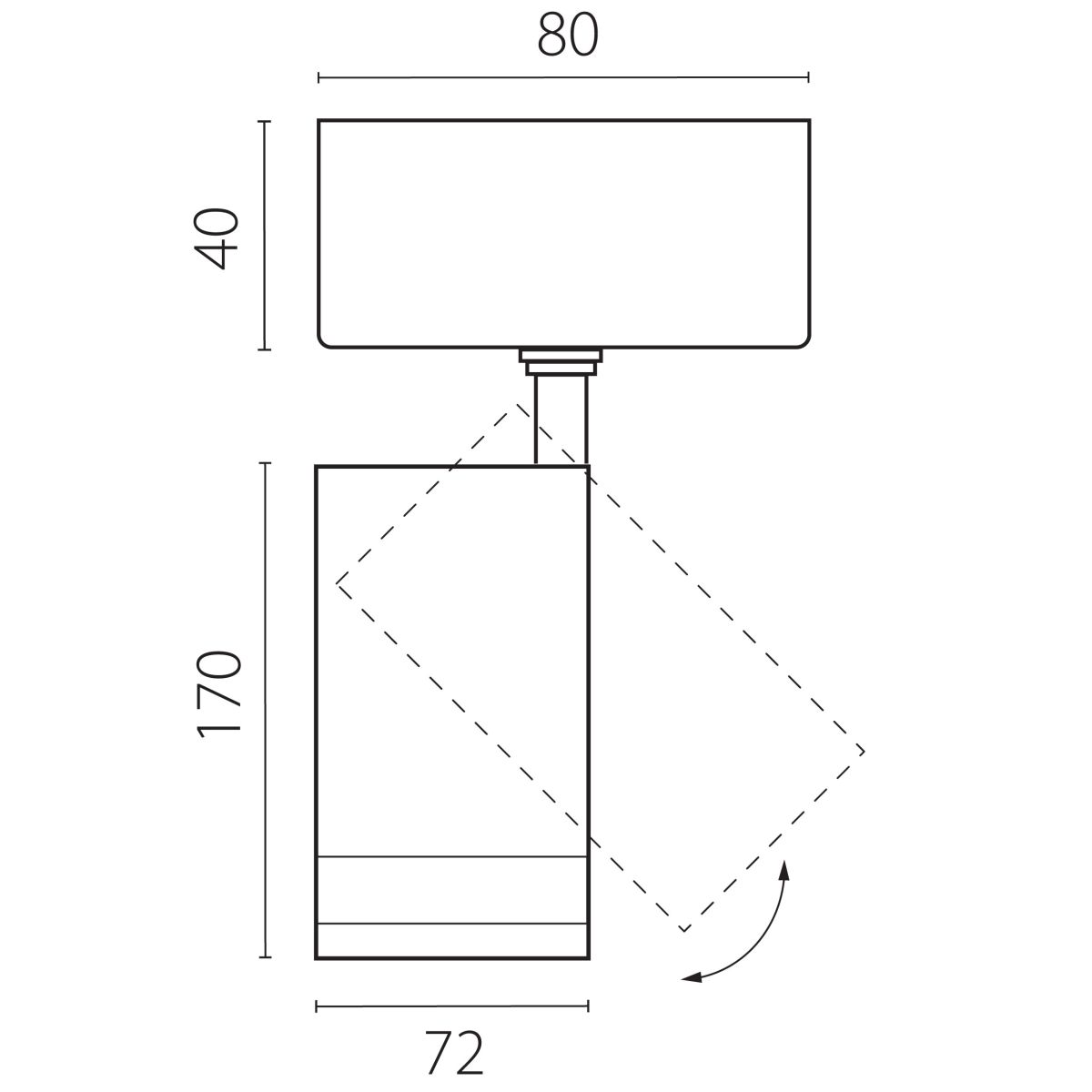 Накладной светильник на натяжной потолок 20-55G с адаптером Lightstar Canno Pro C4207SO в Санкт-Петербурге