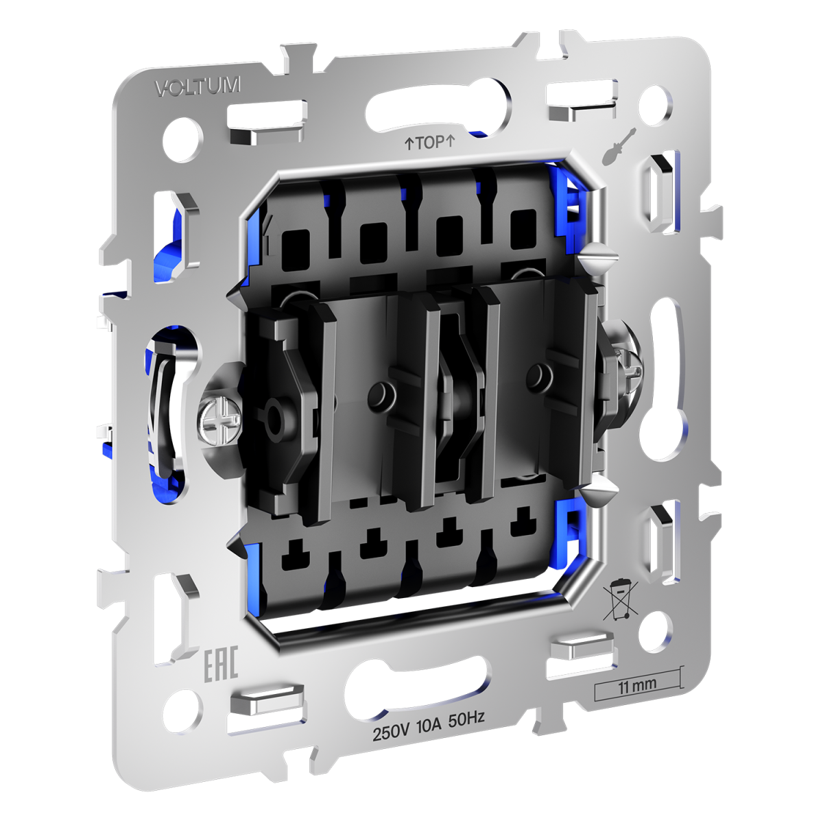 Механизм перекрестного переключателя двухклавишного 10А Voltum S70 VLS0205M в #REGION_NAME_DECLINE_PP#