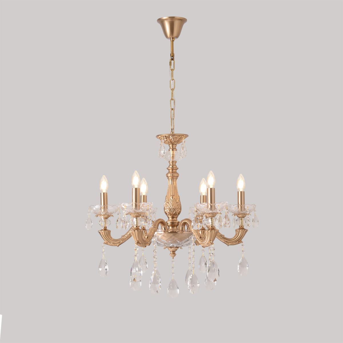 Подвесная люстра под натяжной потолок Crystal Lux ELIZABETH SP6 BRASS в Санкт-Петербурге