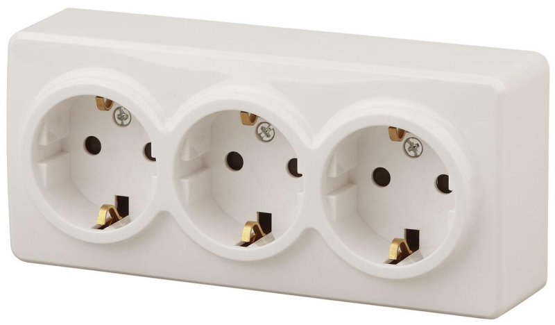 Розетка ЭРА Эксперт 3х2P E Schuko 16A 250V 11-2208-02 Б0020701 в Санкт-Петербурге