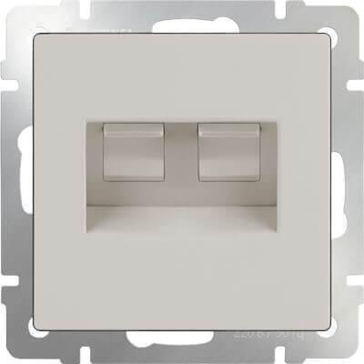 Розетка Werkel телефонная RJ-11 и Ethernet RJ-45 слоновая кость WL03-RJ11-45-ivory 4690389046278 в Санкт-Петербурге