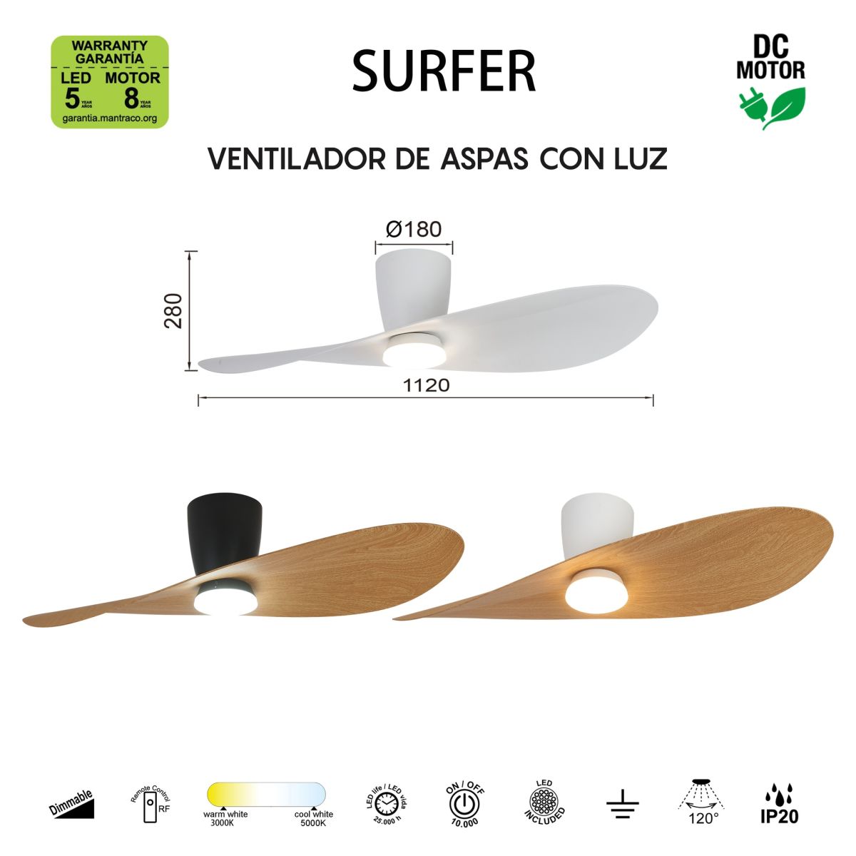 Люстра-вентилятор Mantra Surfer 9476 в Санкт-Петербурге