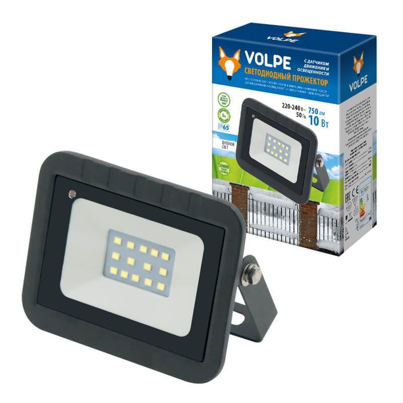 Прожектор светодиодный Volpe 10W 6500K ULF-Q512 10W/DW Sensor IP65 220-240B Black UL-00003168 в Санкт-Петербурге
