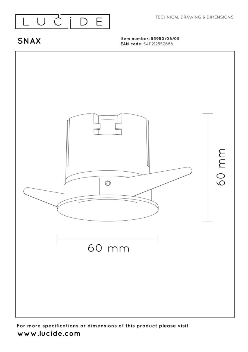 Встраиваемый светильник Lucide Snax 55950/08/05 в Санкт-Петербурге