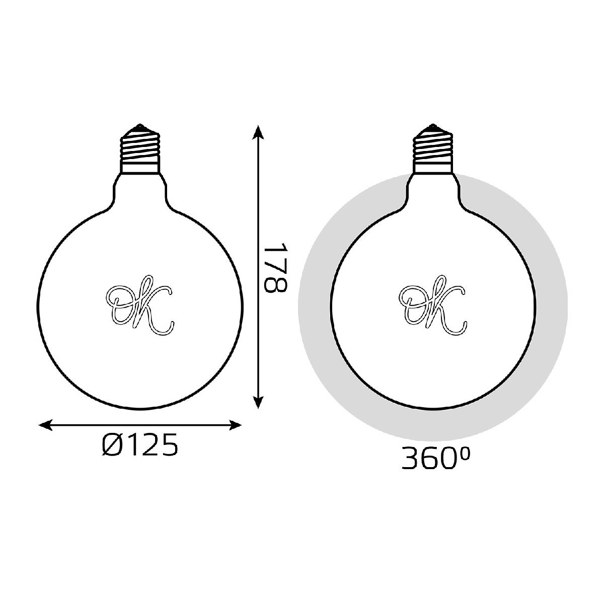 Лампа светодиодная филаментная Gauss E27 2,5W 2000K шар золотой 176802003 в Санкт-Петербурге