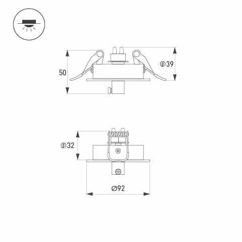 Чаша потолочная встраиваемая Arlight SPX-CANOPY-R90-C6.5 (BK) 046017(1) в Санкт-Петербурге