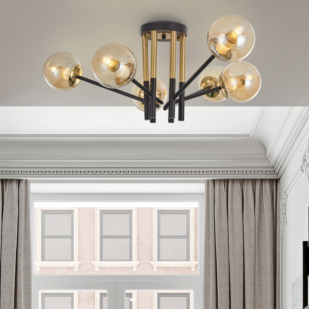 Потолочная люстра Arte Milano Neapolis 273708/6 BK/GD в #REGION_NAME_DECLINE_PP#