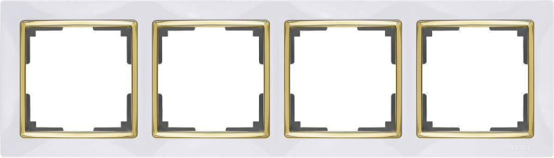 Рамка Werkel Snabb на 4 поста белый/золото WL03-Frame-04-white/GD 4690389083938 в Санкт-Петербурге