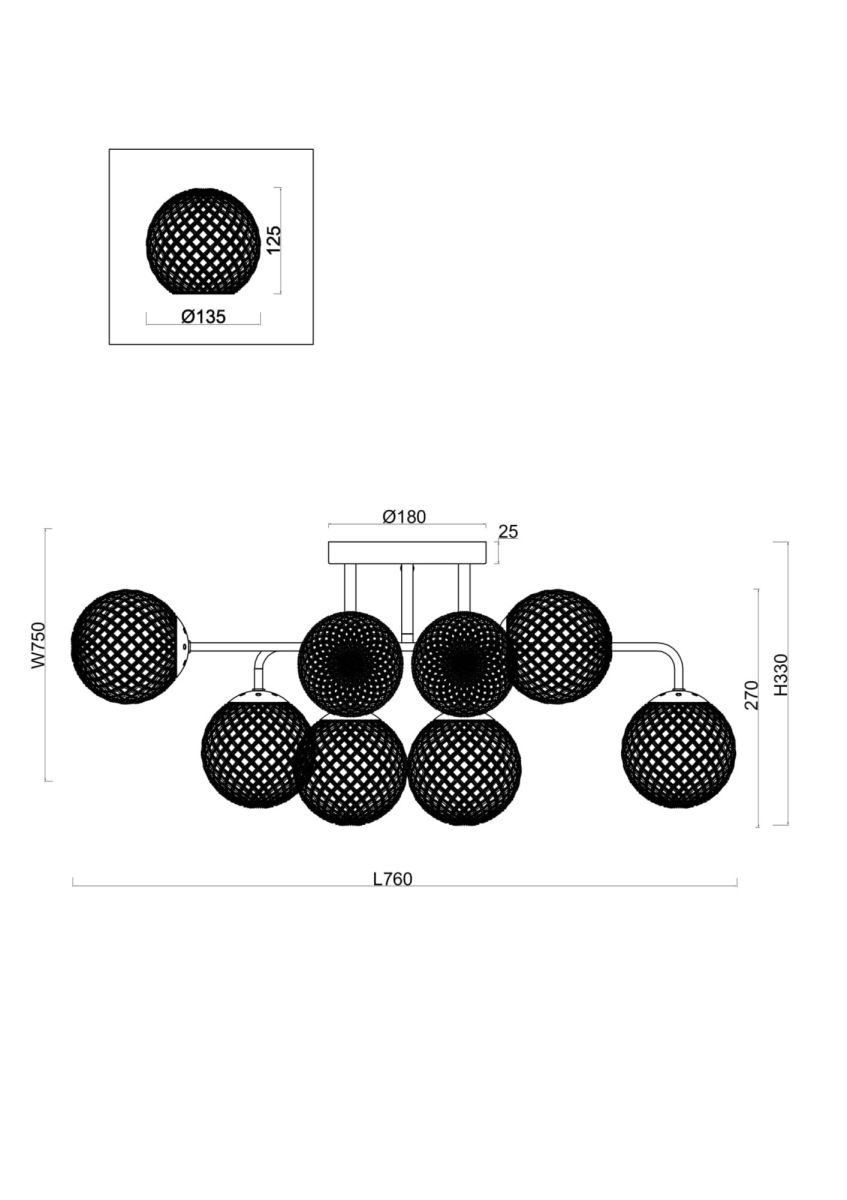 Потолочная люстра Freya Navel FR8016PL-08BBS в #REGION_NAME_DECLINE_PP#