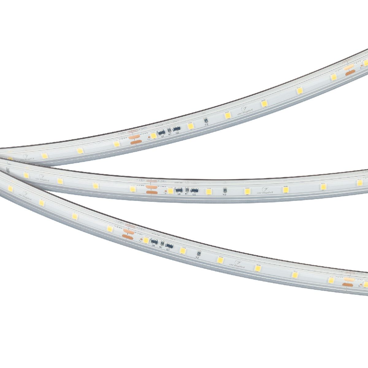 Светодиодная герметичная лента Arlight IC-PS-A60-10mm 24V Warm3000 (4.8 W/m, IP67, 2835, 10m) 050656 в Санкт-Петербурге