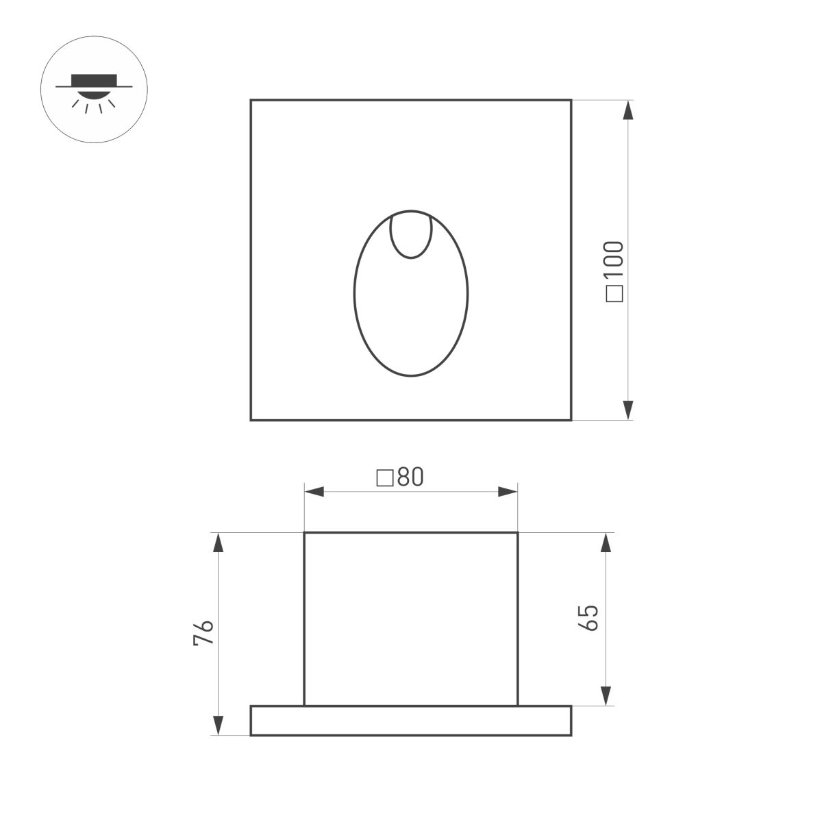 Светильник для ступеней Arlight LT-TIE-S100-3W Warm3000 (RD, 45x70 deg, 230V) (IP65 Бетон) 051051 в Санкт-Петербурге