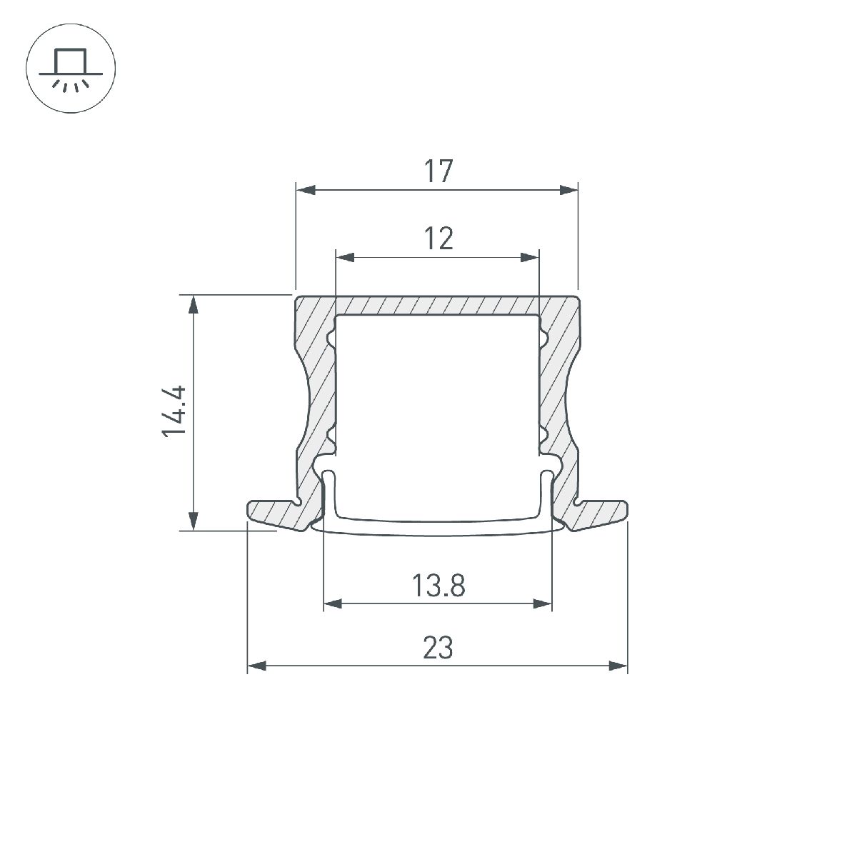 Профиль Arlight ARH-LINE-2315-F-2000 ANOD GOLD 039991 в Санкт-Петербурге