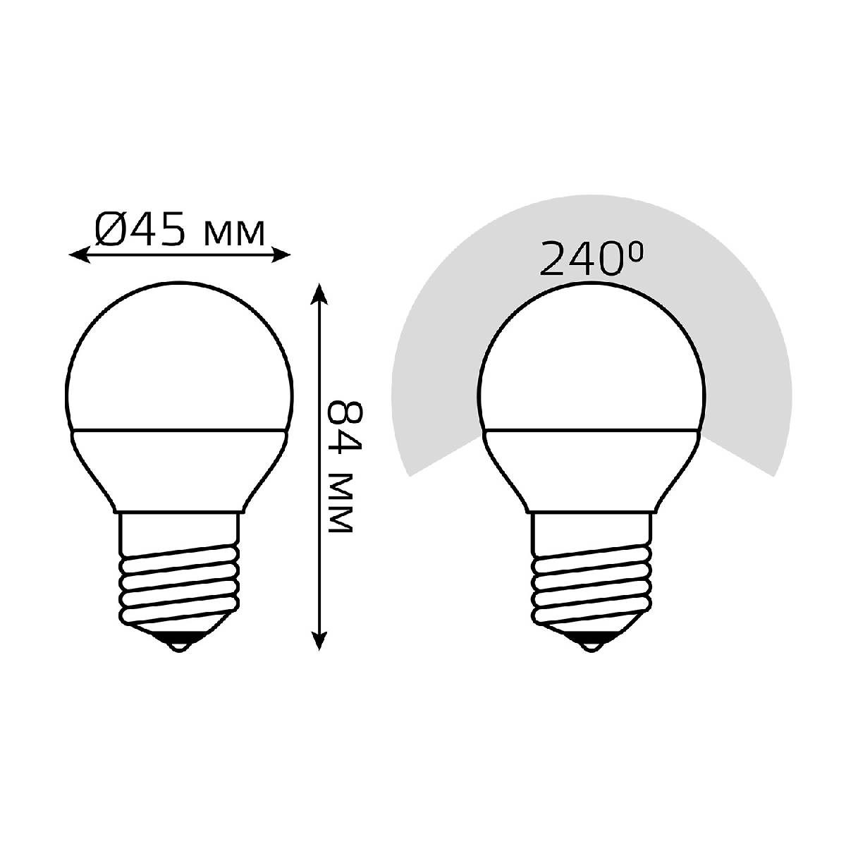 Лампа светодиодная диммируемая Gauss E27 7W 6500K шар матовый 105102307-D в Санкт-Петербурге
