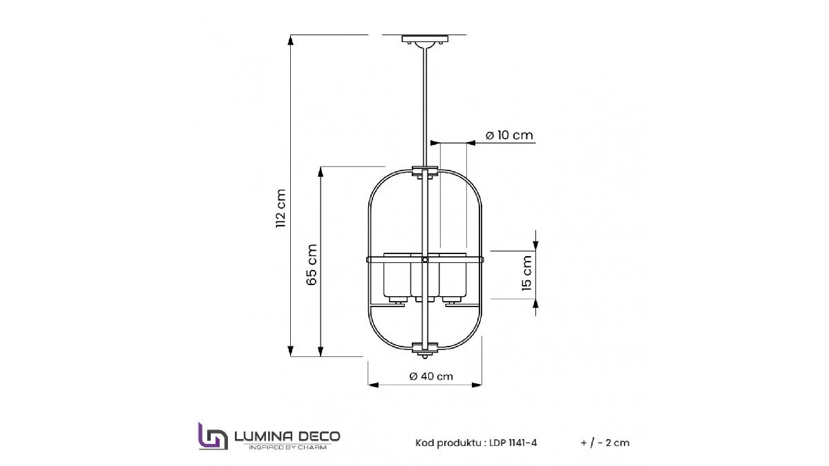 Подвесная люстра Lumina Deco Monterey LDP 1141-4 BK+MD в Санкт-Петербурге