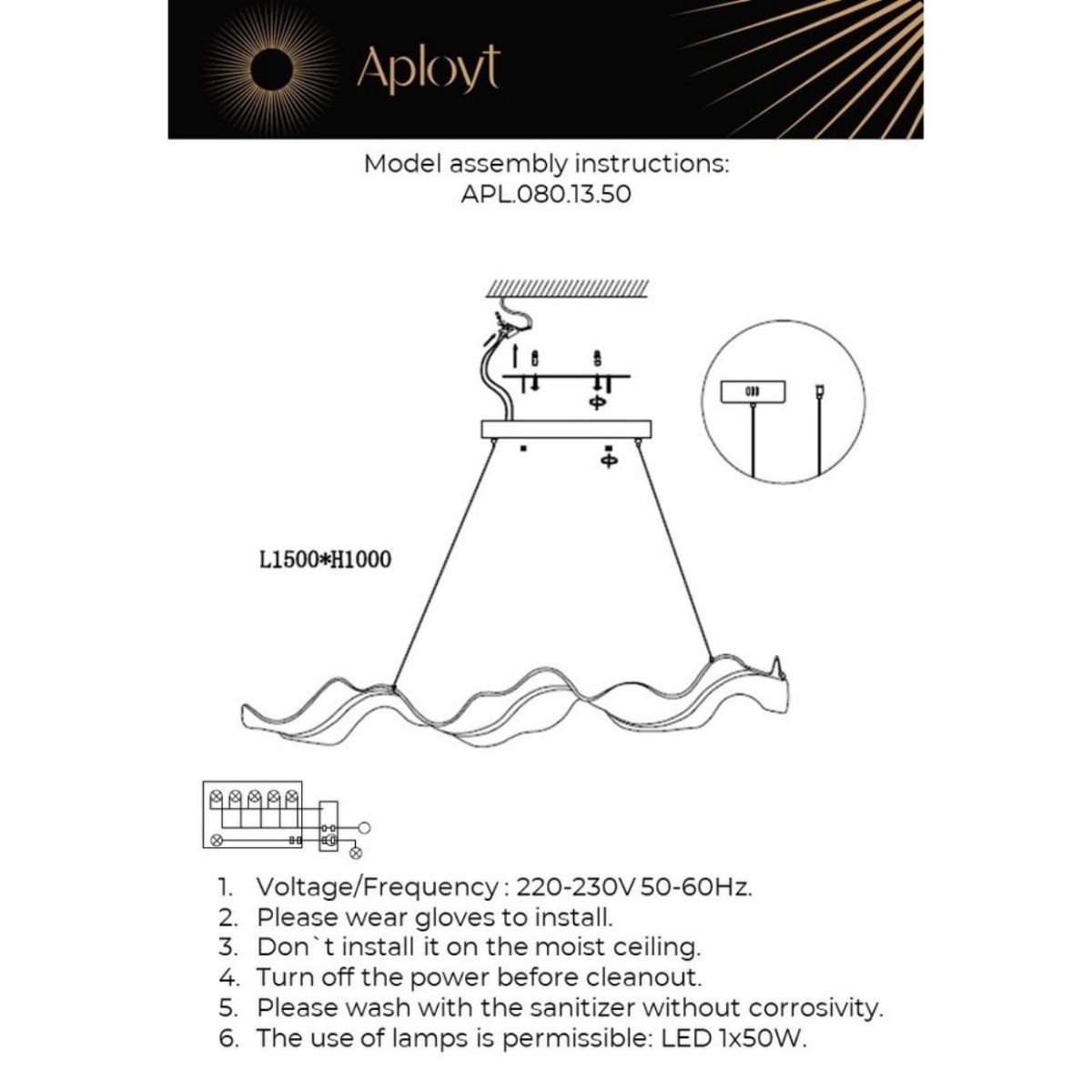 Подвесная люстра Aployt Viven APL.080.13.50 в Санкт-Петербурге