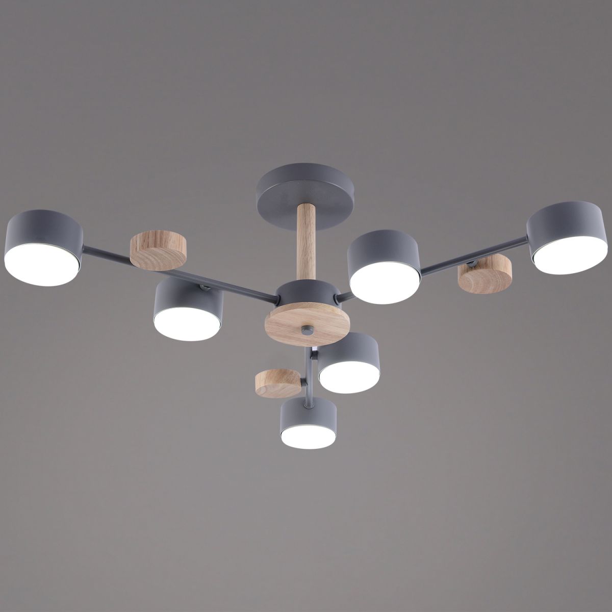 Люстра на штанге Reluce 03758-0.3-06 GREY+WOOD GX53 в Санкт-Петербурге