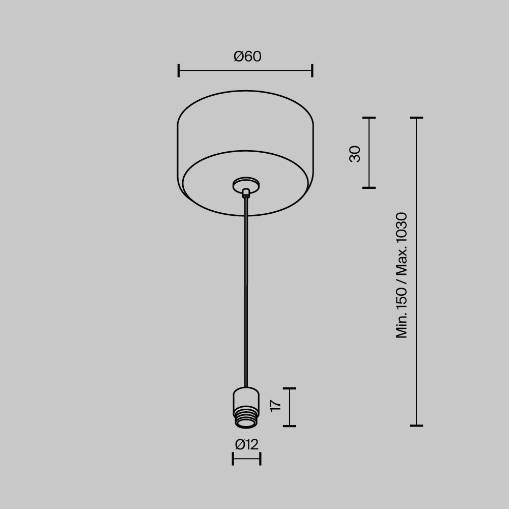 Тросовый подвес с потолочной чашей Maytoni Shelf CA029SW-L1000-B в Санкт-Петербурге