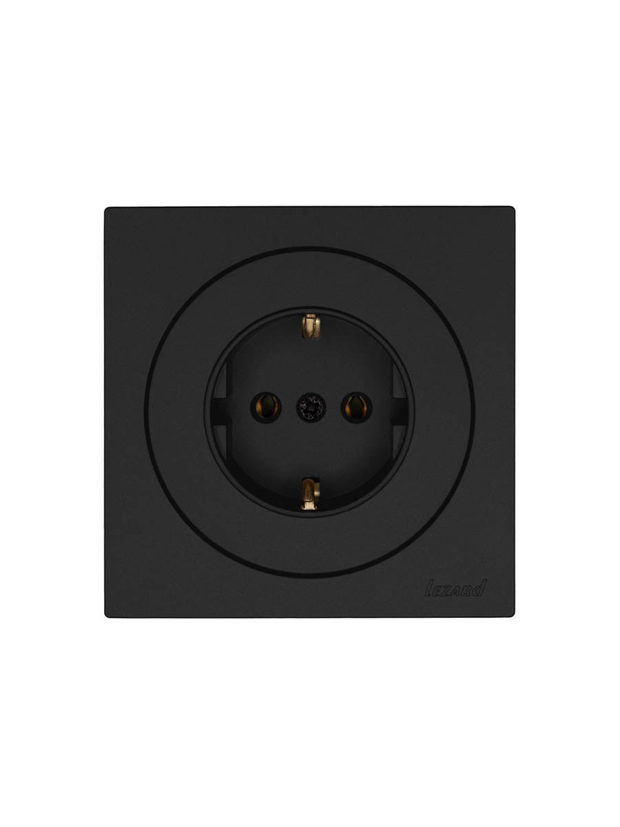 Розетка с/з ПБТ чёрный бархат Lezard Osen 743-4288-122B в Санкт-Петербурге