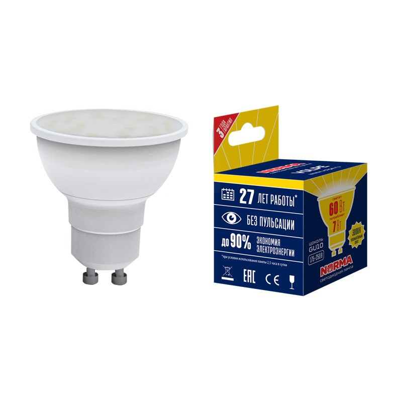 Лампа светодиодная (UL-00003838) Volpe GU10 7W 3000K матовая LED-JCDR-7W/WW/GU10/NR в Санкт-Петербурге